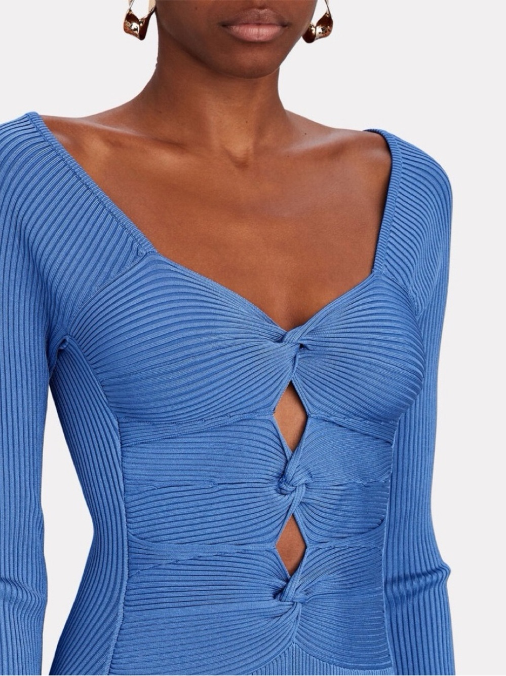 Cult Gaia Melissa Cutout Knit Midi Bodycon Dress